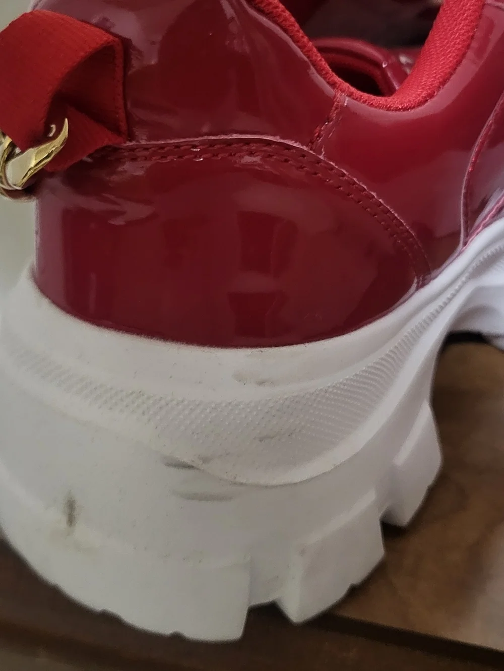 LUCKY STEP Women Chunky Platform Sneakers - Red (Size 8.5)
